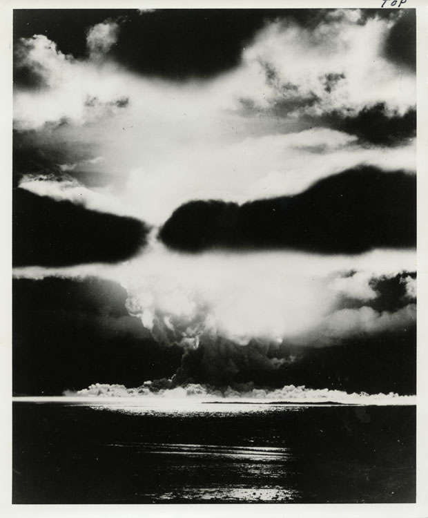 Shot Yoke, Operation Sandstone — 61-metre tower detonation, Aomon Island ("Sally"), Enewetak Atoll, Marshall Islands, 1 May 1948