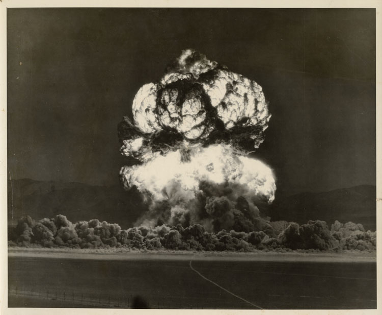 Shot Fizeau, Operation Plumbbob, 14 September 1957. 152-metre tower, Yucca Flat, NTS. LASL boosted fission, 11 kt. Strangelove Collection.
