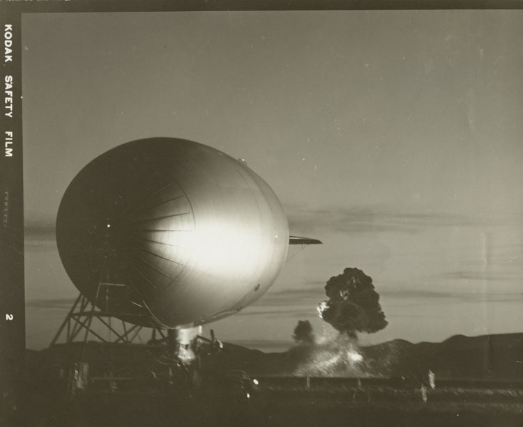 Shot Franklin, Operation Plumbbob — 91-metre tower detonation, Nevada Test Site (Area 3, Yucca Flat), 2 June 1957; yield about 140 tonnes of TNT equivalent. Credit: Unknown. Catalogue no. strangelove-2234.